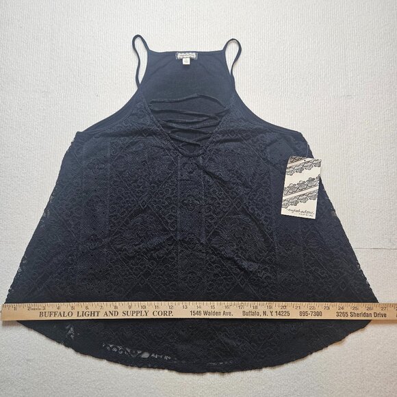 NWT eyeshadow black lace halter swing top - size Large - Picture 5 of 9